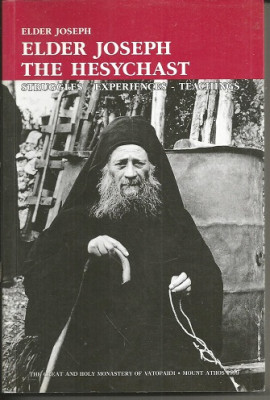Elder Joseph the Hesychast. Struggles-Experiences-Teachings Elder Joseph the Hesychast (+1959) was one of the most important figures in Athonite monasticism in the twentieth century. The first part of the book presents Elder Joseph's life: his childhood and youth and later his life on the Holy Mountain--his extreme ascetical struggles and hesychastic lifestyle, his difficult trials and lengthy battles with the demons, his profound visions and inspired spiritual guidance, his martyric endurance in illnesses, and finally his holy repose. The second part presents Elder Joseph's teachings on different aspects of spiritual life.